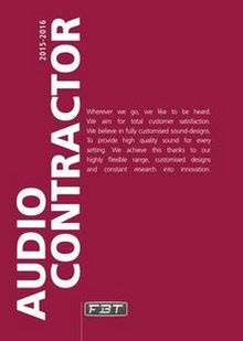 Sprawdź najnowszy katalog FBT Audio Contractor 2015-2016