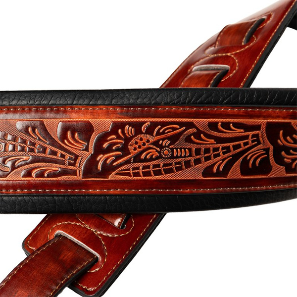 Stagg SPFL AGED BRW - pasek do gitary, ekoskóra