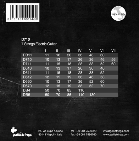 Galli D710 - struny do gitary elektrycznej