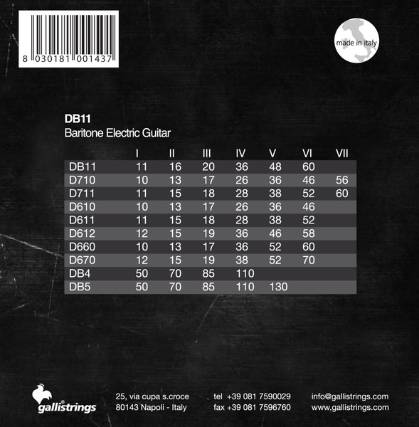 Galli DB11 - struny do gitary elektrycznej barytonowej