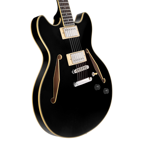 D'Angelico Excel DC Tour Solid Black - gitara elektryczna