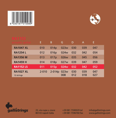 Galli RA1152 Light Special - struny do gitary akustycznej