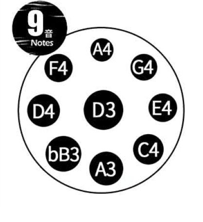 TUGA 9 Note 432Hz D-moll Black - Handpan