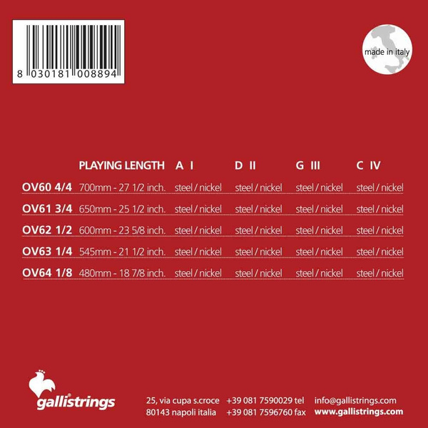 Galli OV60 4/4 - struny do wiolonczeli 4/4