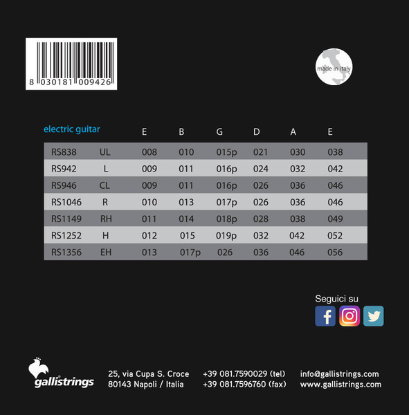 Galli RS954 7-strings Light - struny do gitary elektrycznej