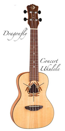 Luna Ukulele Koncertowe Dragonfly - Uszkodzone