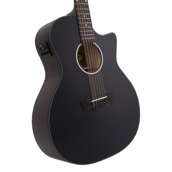 D'angelico Premier Fulton 12 LS Matte Black - gitara elektroakustyczna 12-strunowa