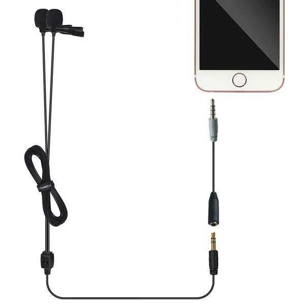 Comica CVM-D02 R 6.0M - podwójny mikrofon lavalier do kamery, aparatu, smartfona