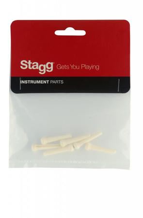 Stagg SP-PIWS-WH - zestaw kołków do mostka gitary akustycznej