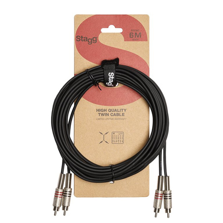 Stagg STC 6 C - kabel RCA - RCA podwójny 6m